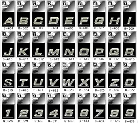 Amazon ジュエリー エンブレム アルファベットと数字の36文字から選べます H B 608 エンブレム 車 バイク