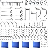 Wangday Pegboard Hooks Accessories, Peg Board Hook Attachments Set with Pegboard Bins, Peg Locks