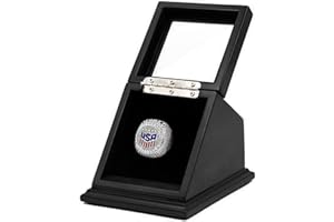 CHEZ MONETT Championship Ring Display Case Big Ring Storage Box (Matt Black, 1 Slot)