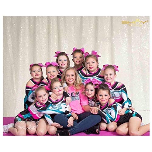 ShinyBeauty ShiDianYi 20ftx10ft Sequins Fabric Backdrop Curtain-White