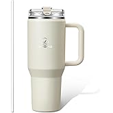Gpeng 30/40/50 oz Tumbler with Handle, Water Bottles with Straw Lid, Insulated Stainless Steel Travel Mug Cup Holder Friendly, Keep Drinks Cold or Hot for Hours