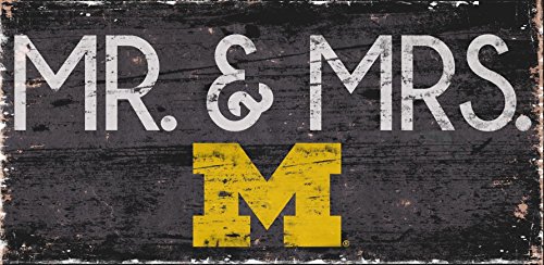 Fan CreationsMichigan Wolverines 12" x 6" Mr. and Mrs. Wood Sign