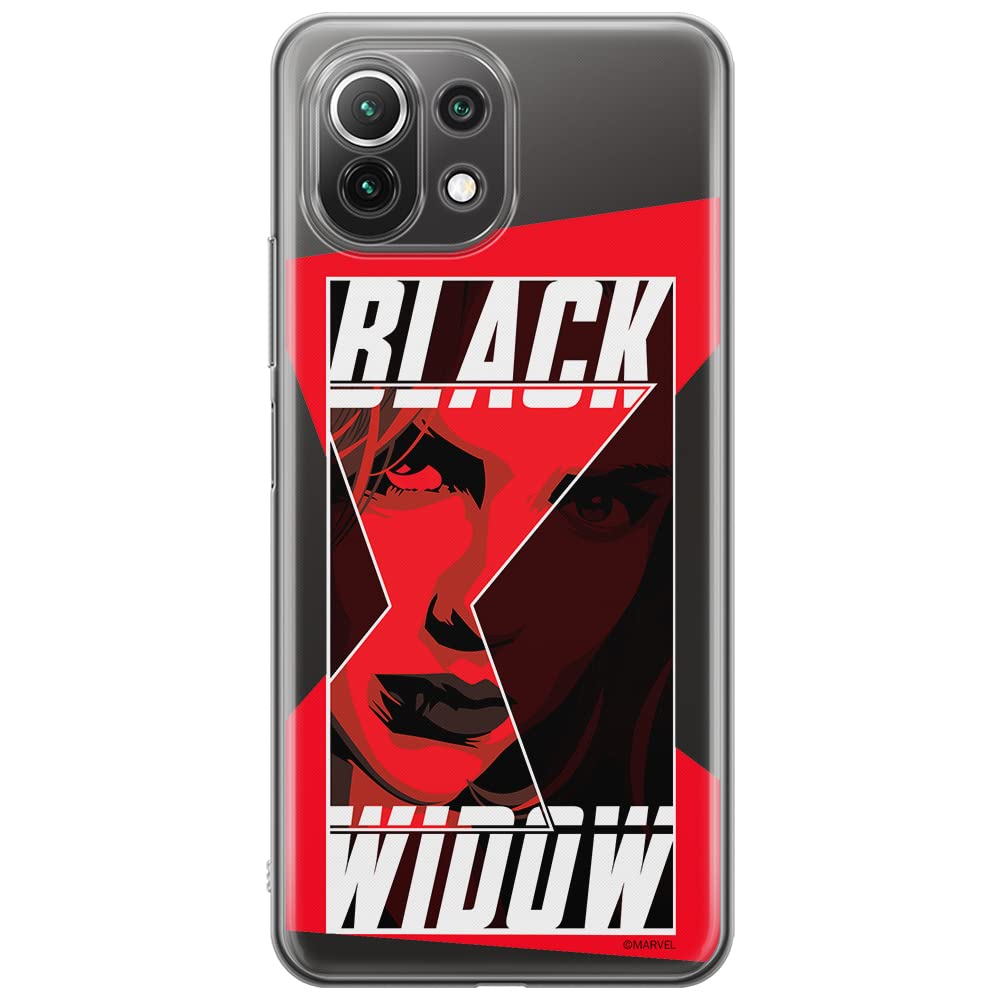 ERT GROUP mobile phone case for Xiaomi 11 Lite 4G/5G original and officially Licensed Marvel pattern Black Widow 012, partially transparent — image 1
