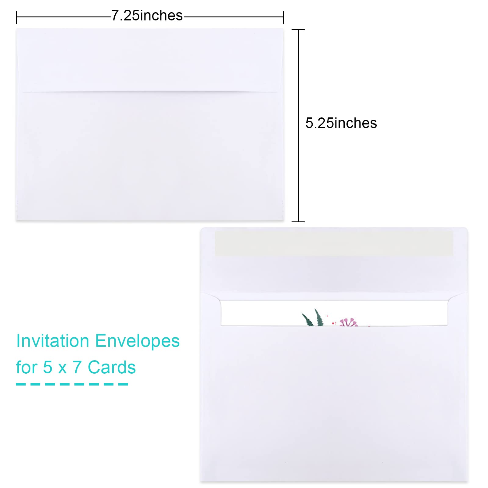Mua 50 Packs 5x7 Envelopes, White A7 5x7 Envelopes for Invitations ...