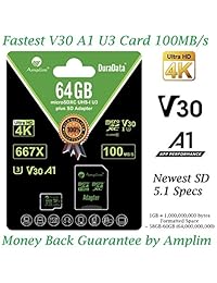 Amplim 256GB 128GB 64GB 16GB Micro SD SDXC V30 V10 U3 A1 Memory Card Plus Adapter Pack (Clase 10 UHS-I MicroSD XC Extreme Pro) 64GB Ultra Alta Velocidad 667X 100MB s UHS-1 TF MicroSDXC 4K Video