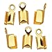 Gold Plated Foldover 3mm Cord Ends For Leather (X50)