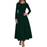 OKIFOIR Long Sleeve Maxi Dress for Women Fall Pleated Babydoll Formal Cocktail Party Dresses 2026