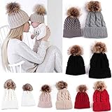 GBSELL Mom And Baby Winter Knitting Keep Warm Hat Sport Cap (Khaki)