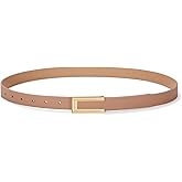 IAKING Women Skinny Belts for Jeans Pants Dresses Thin Belt With Gold Buckle Ladies Waist Belt for Women