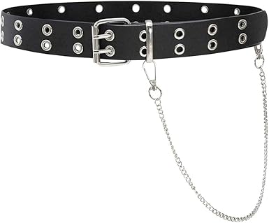 black double grommet belt
