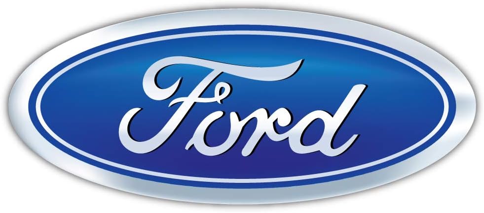 qualityprint Ford Logo Set of 2 Light Blue Decor Bumper Vinyl Sticker 14'' X 6''