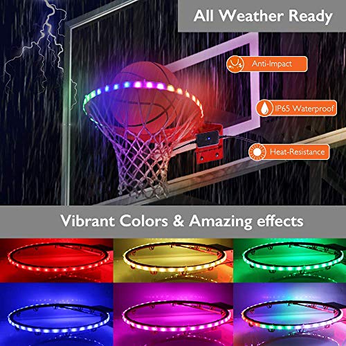LED Basketball Hoop Lights Outdoors, 100 Lumen Waterproof Basketball