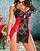 Eternatastic Women's Lace Lingerie Set Babydoll Underwear Red L Size