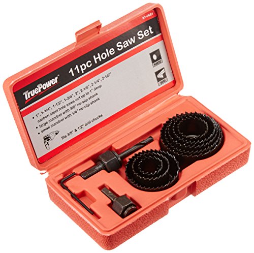 UPC 870208006612, TruePower 02-0661 Hardened High Carbon Steel Hole Saw Set (11 Piece), 1 to 2-1/2&quot;