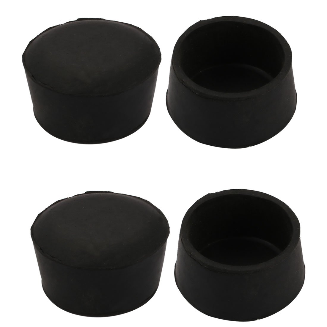 sourcingmap 4pcs Furniture Desk Chair Round Rubber Leg Cap Cover 45mm Inner Diameter Black