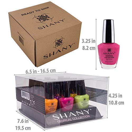 SHANY Tropical Collection Nail Polish Set - 12 Island-Inspired Shades with Gorgeous Semi-Glossy and Shimmer Finishes in Bright and Neon Colors - Thumbnail 5