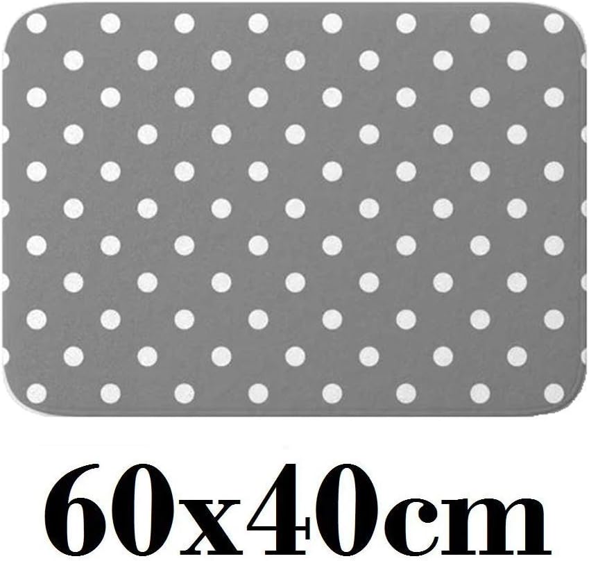 EKRON 1Pc Bathroom Décor Mat Soft Super Absorbent Fast Drying Polka Dot Door Carpet Kitchen Bedroom Living Room Office Hotels 60 x 40 cm Mat with Non-Slip Backing Bath Mat (Blue)