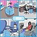 LOOJO Travel Inflatable Airplane Foot Rest Pillow. Adjustable Height. Comfy Blow Up Travel Accessories for Kids and Adults. Computer and Under Desk Leg Rest. Portable Sleep, Flight and Car Cushion