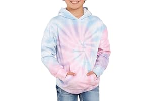 GAMISOTE Unisex Kids Tie Dye Sweatshirt Boys Girls Hooded Kangaroo Pocket Pullover Hoodies
