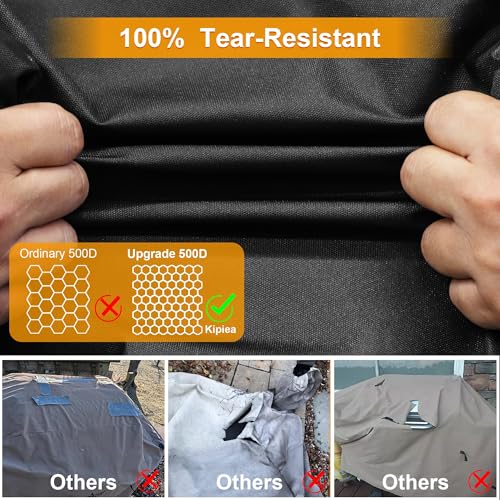 Kipiea 52-Inch Heavy Duty BBQ Cover for Weber Spirit 300 Series Grills, Including Spirit E-310, E-330 & S-315, 500D Waterproof Grill Cover with Windproof Buckles, UV Resistant, No Tear, No Fading