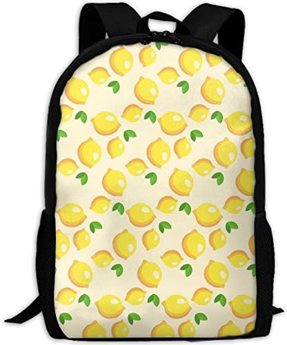 3D Lemons Pattern Unisex Backpack Lightweight Laptop Bags Shoulder Bag School Bookbag Daypacks