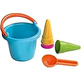HABA Sand Toys Ice Cream Set - 5 Piece Bundle with Plastic Pail, 3 Cones & Scoop Sized Just Right for Toddlers Ages 18 Months