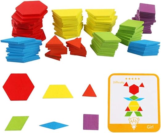 Iq Patrón Puzzle Caja Madera Bloques Montessori Niños Formas Disección: Amazon.es: Jardín