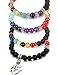 THUNARAZ 4pcs Men Women 7 Chakras Beads Bracelet Lava Rock Bracelets Natural Stone Yoga Bracelet Bangle 8MM Yoga