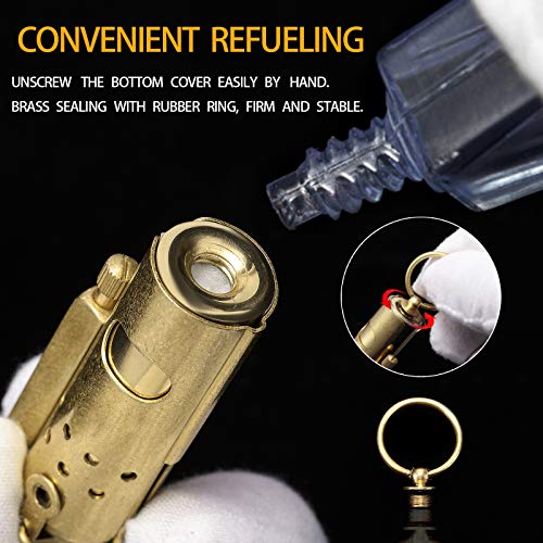 YUSUD Vintage Trench Lighter, Antique Keychain Flint Lighter Fluid