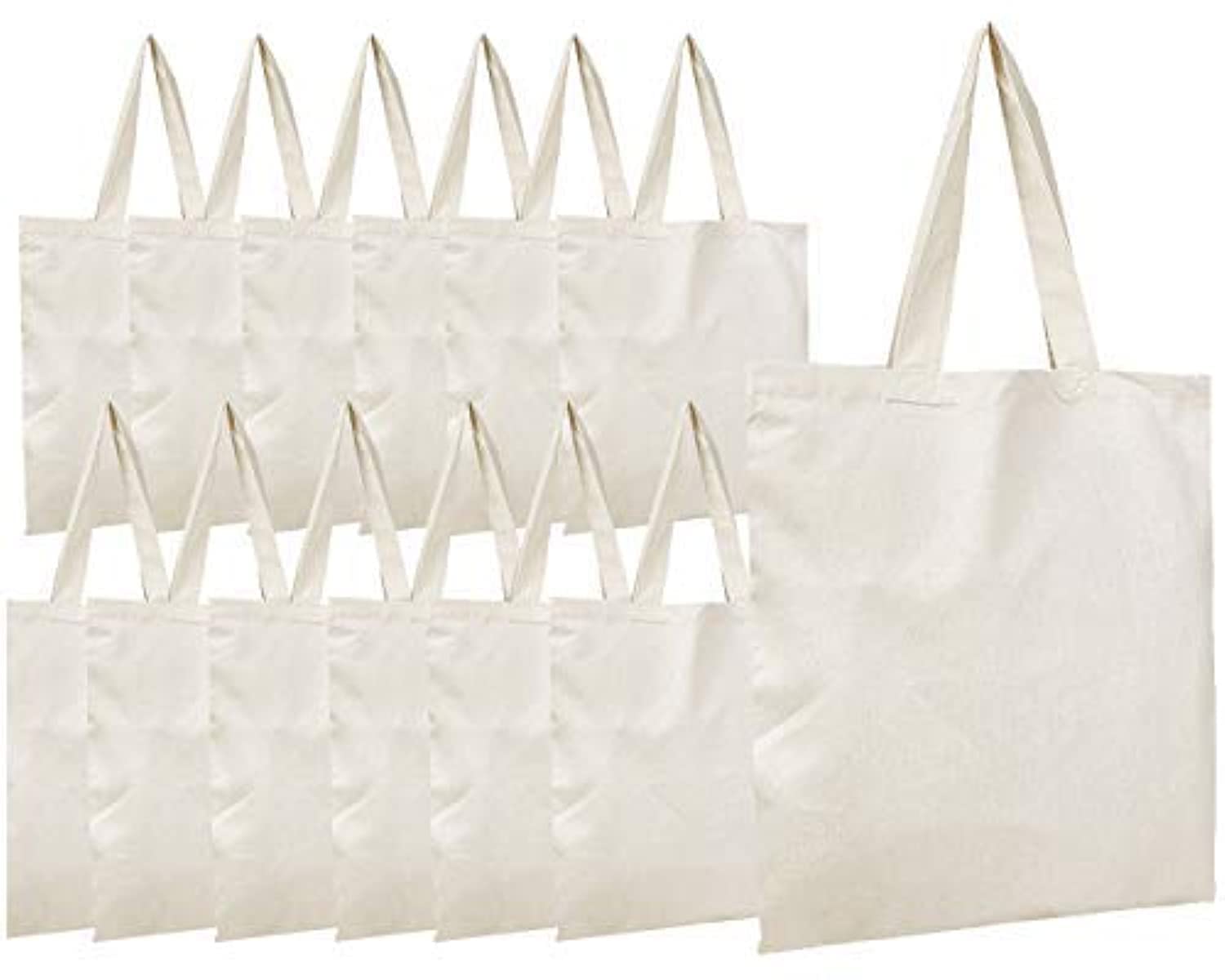 Plain Cotton Canvas Tote Bags in Bulk 12 Pack Natural, Black
