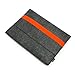 LAVIEVERT Handmade Gray Felt Case Bag Sleeve with Orange Elastic Band for Apple 13