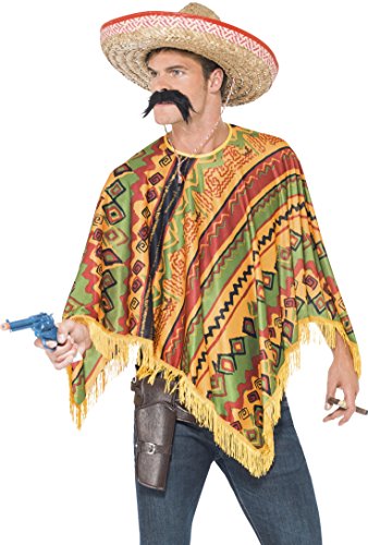 Smiffy's Men's Poncho Instant Kit with Moustache