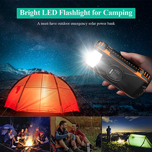 Solar Power Bank, BLAVOR Wireless Phone Charger, Portable Solar Powered