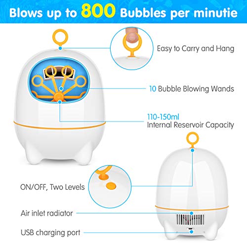 Victostar Bubble Machine, Automatic Bubble Machine Two Bubbles Blowing Speed Levels for Outdoor Indoor,USB Charging (Q Shape Bubble Machine) Victostar Bubble Machine, Automatic Bubble Machine Two Bubbles Blowing Speed Levels for Outdoor Indoor,USB Charging (Q Shape Bubble Machine)