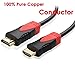 CableVantage HDMI Cable 2.0 75 FEET, Ultra-High Speed Supports Ethernet Audio Return ( ARC ), Bandwidth up to 18Gbps, 3D HD 1080p Ready, 75ft Braided Nylon Cable Cord Gold Plated Red