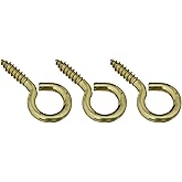 National Hardware N119-362 Screw Eyes, Solid Brass, #8, 1-5/8"