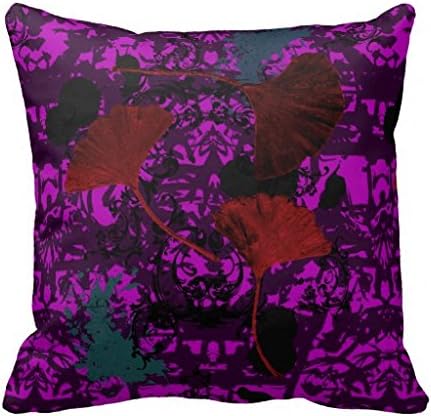 Fancy Ginkgo Grunge Square Accent Pillow Case