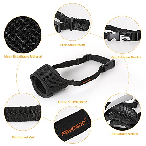 FAYOGOO Dog Muzzles, Soft Nylon Muzzle for Large Dog, Air Mesh Breathable Drinkable and Adjustable Loop, Puppy Muzzles… - Image 5