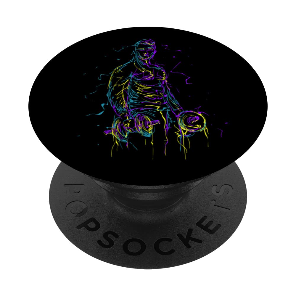 Man Lifting Weights Painted Sports PopSockets Swappable PopGrip
