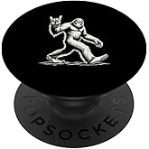 Retro Vintage Bigfoot Silhouette Sasquatch Rock 'N Roll PopSockets Adhesive PopGrip