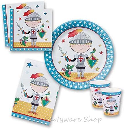 The Partyware Shop Rachel Ellen Birthday Knights Party Tableware Pack For 8