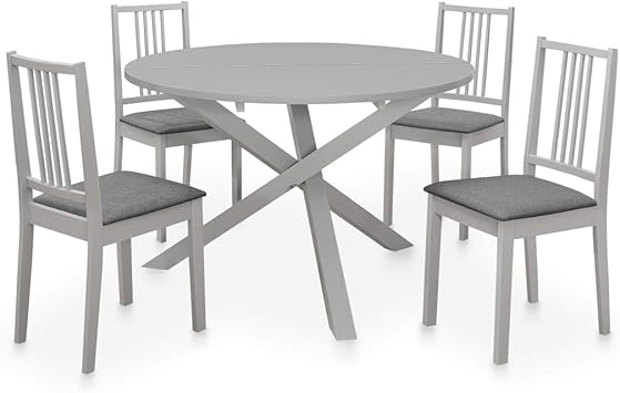 Amazon De Festnight 5 Tlg Essgruppe Modern Esstisch Mit 4 Stuhlen Mdf Esszimmer Set