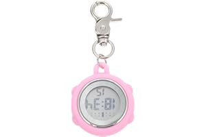 Clip on Digital Watch, Digital Pocket Watch for Student's Fob Week -Hour Display Sturdy Fashionable Badge Silicon Cover Fob P