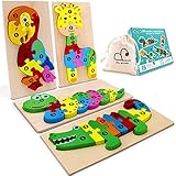J&J STORY 3D Wooden Jigsaw Animal Montessori Puzzle