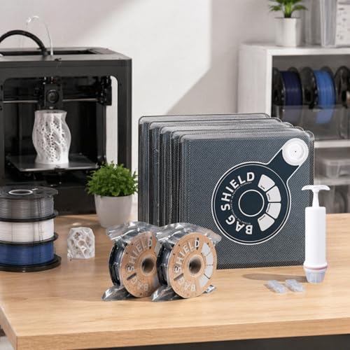 Filament Storage Bags Vacuum Filament Bags PLA Storage 3D Filament Storage Bag for Bambu Lab 3D Filament Vacuum Bags AIR Tight Bags Air Tight Containers Airtight -10 pcs+ Manual Vacuum Pump+2 Clips