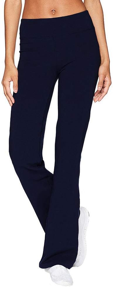 Ladies Cotton Stretch Tracksuit Bottoms Sports Gym Straight Leg Joggers Pants Yoga Trousers, Flare Pant