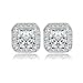 AnaZoz Jewelry 18K Gold Plated Square Stud Earring Rose Gold Plate/Platinum Plated SWA Elements Austrian Crystals Earrings