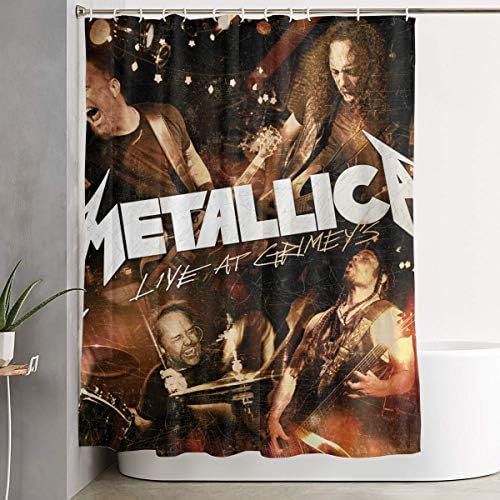 Metallica Bands Music Heavy Metal Hard Rock Groups Shower Curtain Fabric Bathroom Shower Curtain Set,72x60 Inch