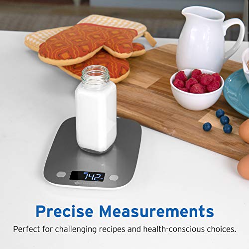 Etekcity Kitchen Food Scale Digital Weight Grams and Oz, LED Backlit Display (AAA Battery), Stainless Steel, Silver - Thumbnail 5