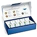 Tea Forte Bleu Petite Presentation Box Tea Sampler, Assorted Variety Tea Box, 10 Handcrafted Pyramid Tea Infuser Bags, Blue Herbal Tea